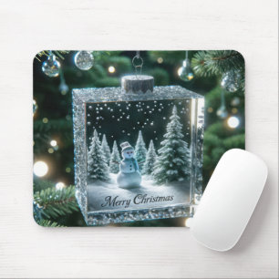 Frohe Weihnachts-Snowman-Ornament Mousepad