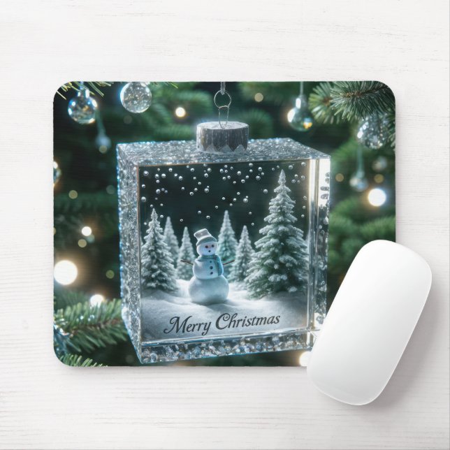 Frohe Weihnachts-Snowman-Ornament Mousepad (Mit Mouse)