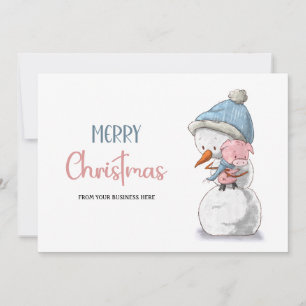 Frohe Weihnachts Snowman Pig Business Logo Feiertagskarte
