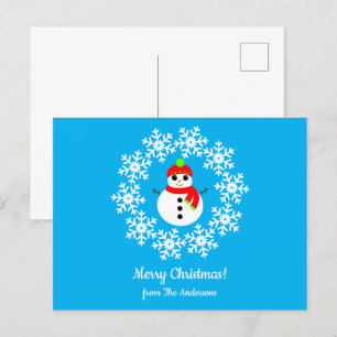 Frohe Weihnachts-Snowman Postcard Postkarte