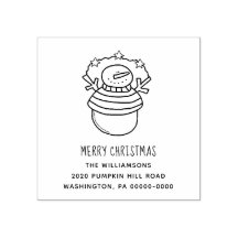 Frohe Weihnachts-Snowman und Stars Editable Adress