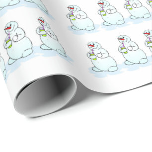 Frohe Weihnachts Snowman Wrapping Paper Geschenkpapier