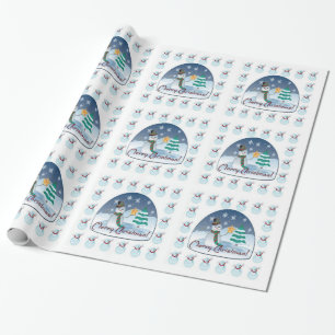 Frohe Weihnachts Snowman Wrapping Paper Geschenkpapier