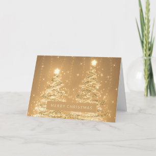 Frohe Weihnachts-Sparkling Bäume Kupfer  Karte