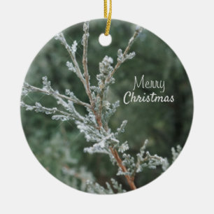Frohe Weihnachts Sparkling Juniper Keramik Ornamen Keramik Ornament