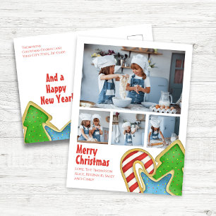 Frohe Weihnachts Spaß Cookie Foto Collage Feiertagspostkarte