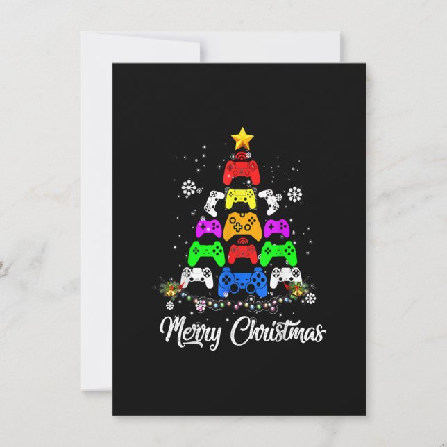 Frohe Weihnachts-Spiel-Controller Tree Kinder Erwa Einladung (Vorderseite)