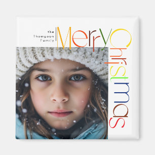 Frohe Weihnachts spielerische Buchstaben Custom Fo Magnet