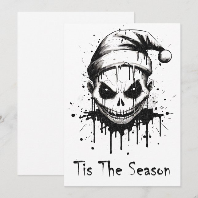 Frohe Weihnachts Spooky Gothic Horror Feiertagskarte (Vorne/Hinten)