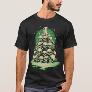 Frohe Weihnachts Spooky Gothic Skulls Tree T-Shirt