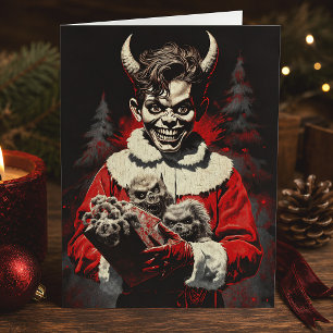 Frohe Weihnachts Spooky Horror Devil Boy Feiertagskarte