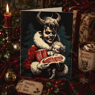 Frohe Weihnachts Spooky Horror Devil Boy Feiertagskarte
