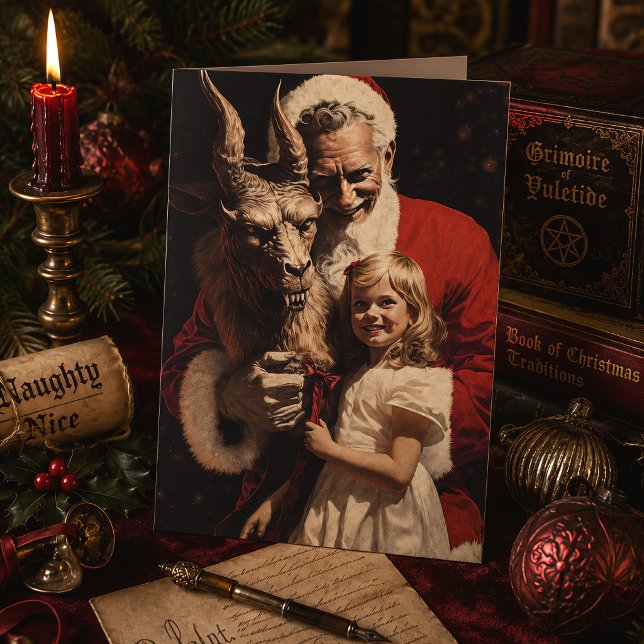 Frohe Weihnachts Spooky Horror Devil Santa Feiertagskarte (Von Creator hochgeladen)