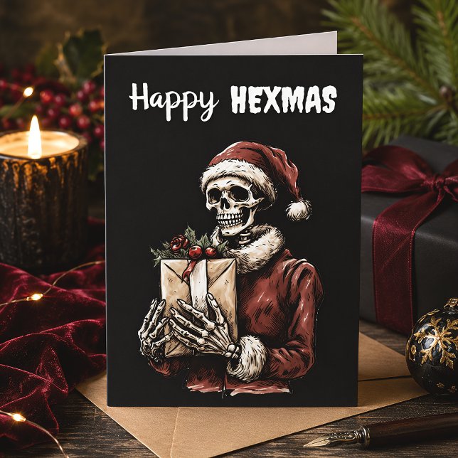 Frohe Weihnachts Spooky Skeleton Gothic Karte (Von Creator hochgeladen)