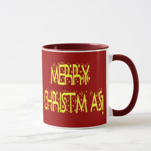 Frohe Weihnachts-Sterne-Nacht-Schriftart Tasse