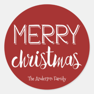 Frohe Weihnachts-Sticker-Geschenk-Tag Runder Aufkleber