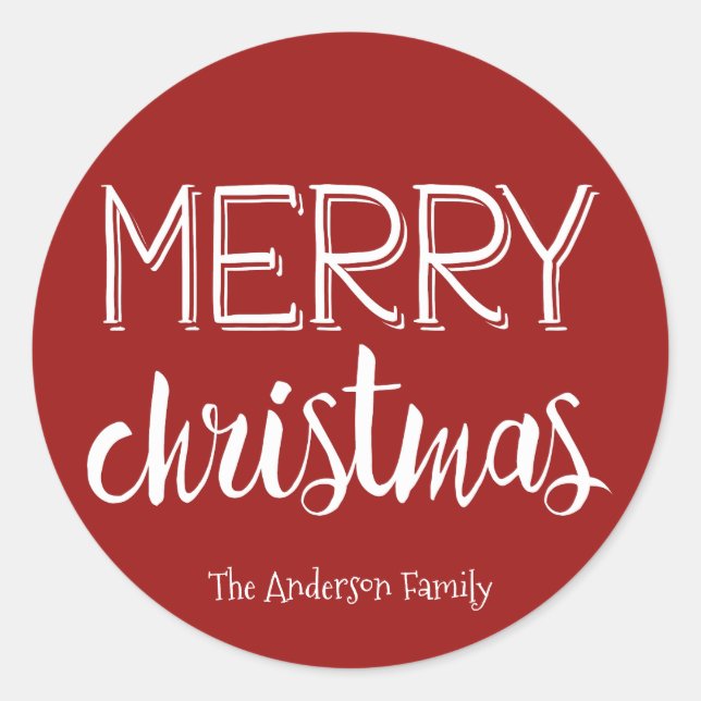 Frohe Weihnachts-Sticker-Geschenk-Tag Runder Aufkleber (Vorderseite)