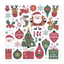 Frohe Weihnachts-Sticker-Pack für Geschenke, & Kar