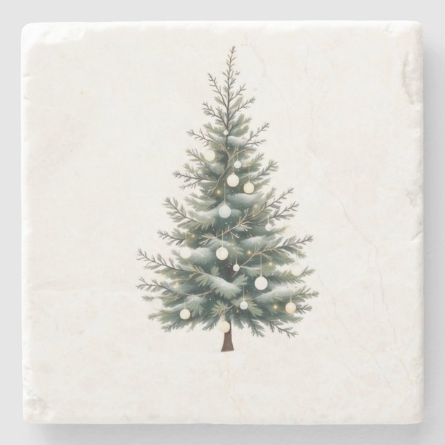 Frohe Weihnachts-Stone-Untersetzer mit Weihnachtsb Steinuntersetzer (Vorderseite)