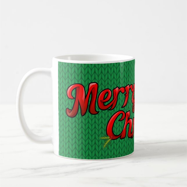 Frohe Weihnachts-Strick Kaffee-Tasse Tasse (Links)