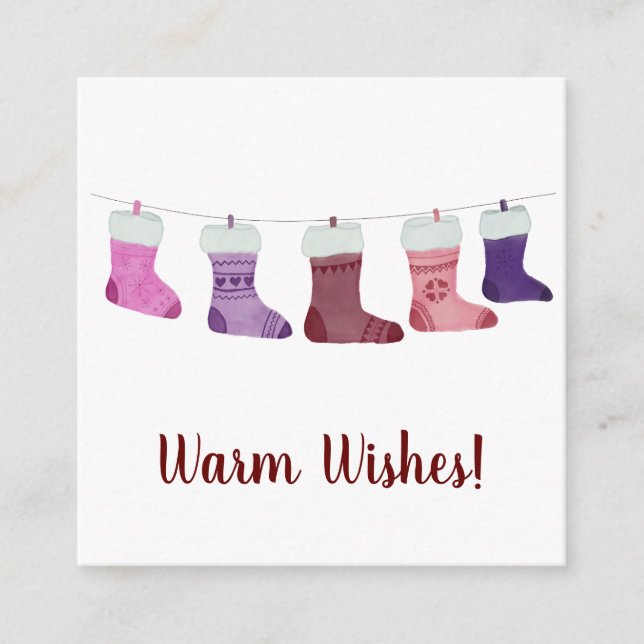 Frohe Weihnachts-Strumpf Budget-Buchungskarte Begleitkarte (Vorderseite)