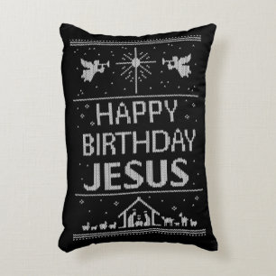 Frohe Weihnachts Sweater Christlich Religious Dekokissen