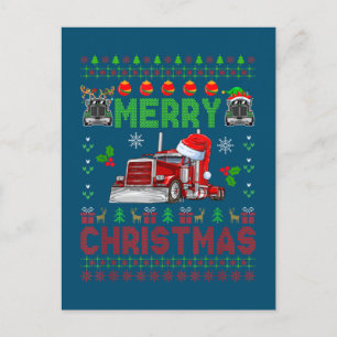 Frohe Weihnachts Sweater Elf Reindeer Santa Trucke Postkarte