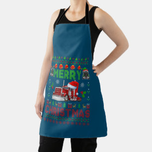 Frohe Weihnachts Sweater Elf Reindeer Santa Trucke Schürze