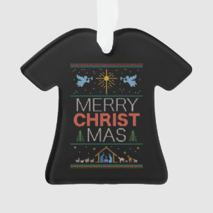 Frohe Weihnachts-Sweater Religious farbenfroh Ornament