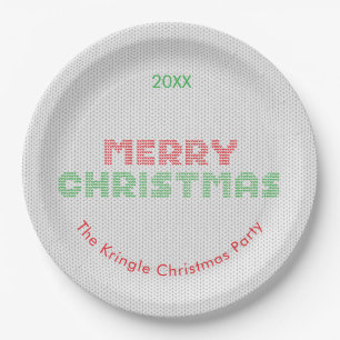 Frohe Weihnachts Sweater Typografie Pappteller