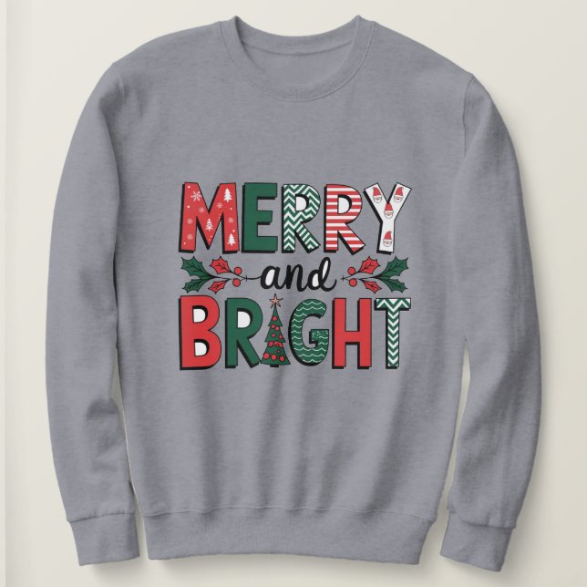 Frohe Weihnachts-Sweatshirt-Skript - Weihnachtsges Sweatshirt (Design vorne)