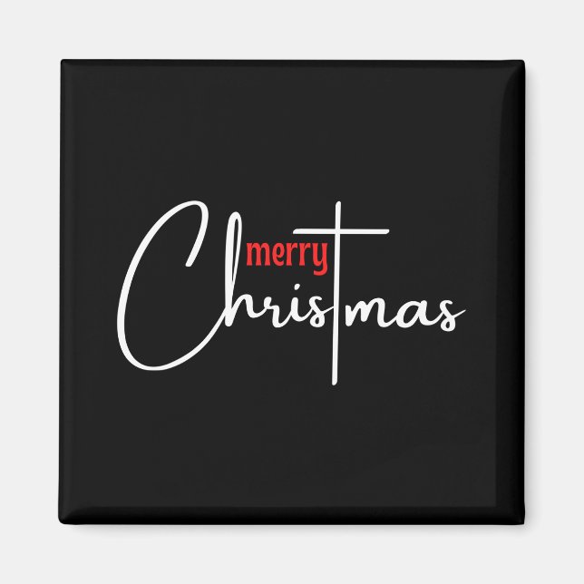 Frohe Weihnachts-T - Shirt Magnet (Vorne)