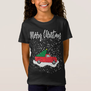 Frohe Weihnachts-T-Shirt Red Truck Weihnachtsschne T-Shirt