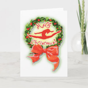 Frohe Weihnachts-Tanz-Tänzerin Gymnasitcs Feiertagskarte