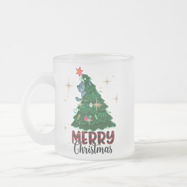 Frohe Weihnachts-Tasse Mattglastasse (Links)