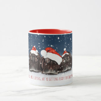 Frohe Weihnachts-Tasse - Sleepy Hippos Tasse