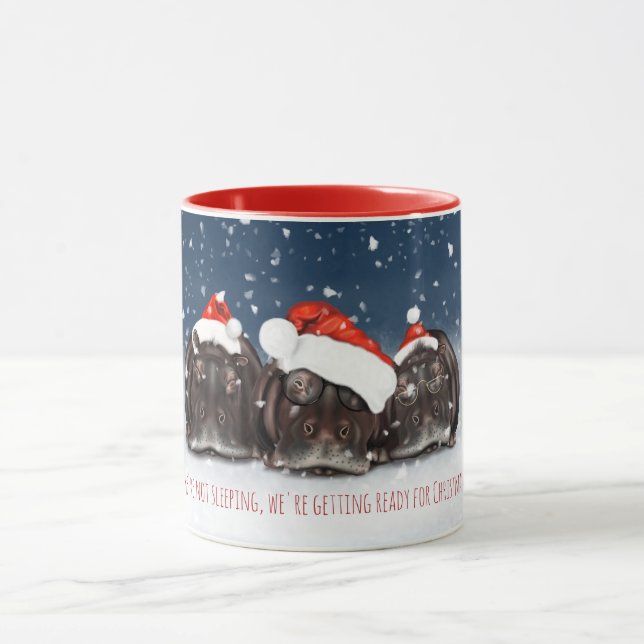 Frohe Weihnachts-Tasse - Sleepy Hippos Tasse (Zentrum)