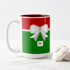 Frohe Weihnachts-Tasse Zweifarbige Tasse