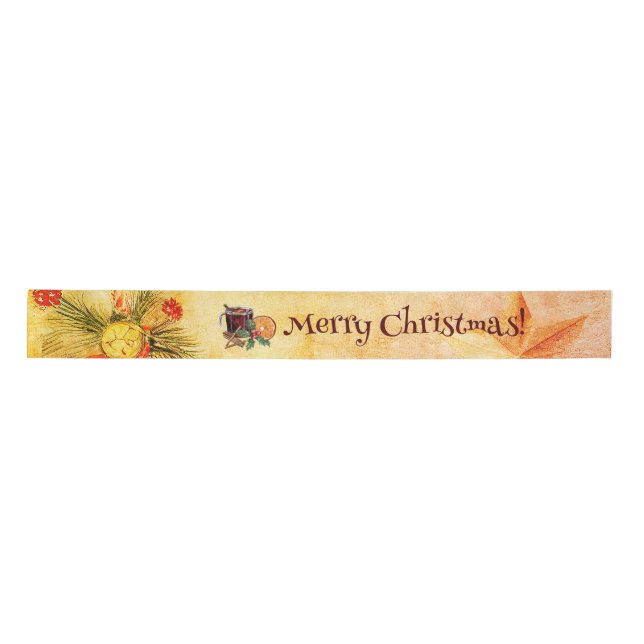 Frohe Weihnachts Tea Cup Orange Berry Cinnamon Satinband (Vorderseite)