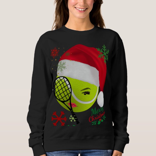 Frohe Weihnachts-Tennis Sweatshirt (Vorderseite)