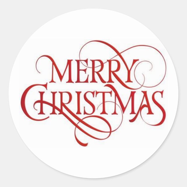 Frohe Weihnachts Text Classic Round Sticker (Vorderseite)