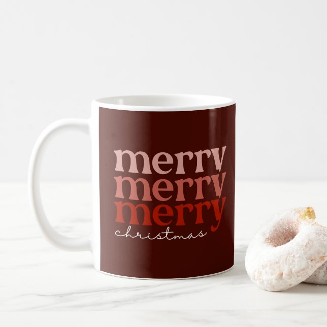 Frohe Weihnachts Text Gruß Red Kaffeetasse (Mit Donut)