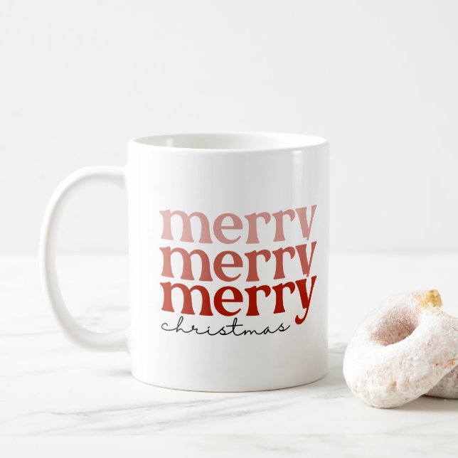 Frohe Weihnachts Text grüßen und weiß Kaffeetasse (Mit Donut)