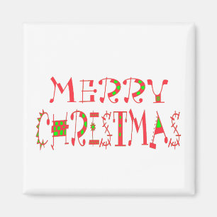 Frohe Weihnachts-Text-Muster Design: Festive Kunst Magnet