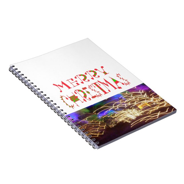 Frohe Weihnachts-Text-Muster Design: Festive Kunst Notizblock (Rechte Seite)