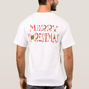 Frohe Weihnachts-Text-Muster Design: Festive Kunst T-Shirt