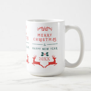 Frohe Weihnachts-Textgestaltung und Reindeer Tasse