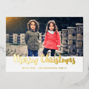 Frohe Weihnachts-trendige Foto Folien Feiertagskarte