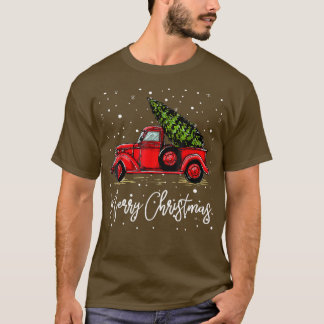 Frohe Weihnachts Truck Rot mit Tree Xmas Pajama Fu T-Shirt