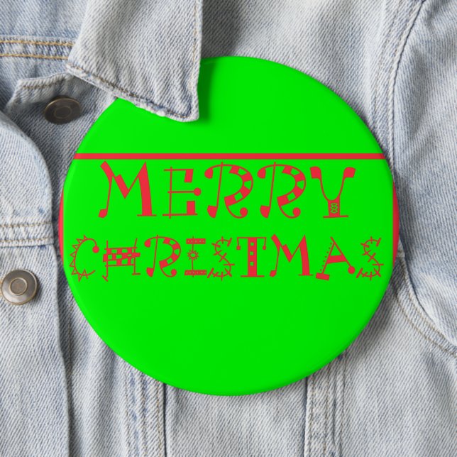 Frohe Weihnachts-Typografie-Design: Ein festes Ret Button (Beispiel)